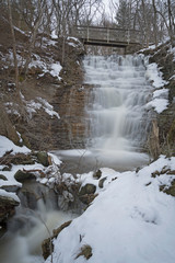 Fototapeta na wymiar Waterfall during winter , Long exposure