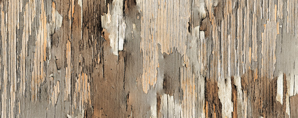 Old vintage brown and beige painted wood planks, rustic scratch wooden texture background; it can be used for interior-exterior home decoration and ceramic tile.
