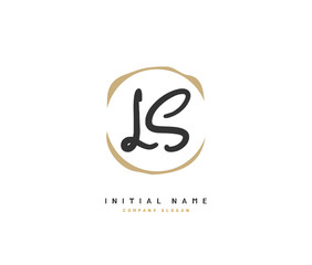 L S LS Beauty vector initial logo, handwriting logo of initial signature, wedding, fashion, jewerly, boutique, floral and botanical with creative template for any company or business.