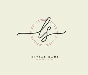 L S LS Beauty vector initial logo, handwriting logo of initial signature, wedding, fashion, jewerly, boutique, floral and botanical with creative template for any company or business.