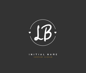 L B LB Beauty vector initial logo, handwriting logo of initial signature, wedding, fashion, jewerly, boutique, floral and botanical with creative template for any company or business.