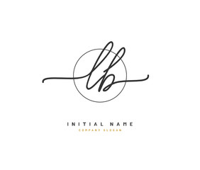 L B LB Beauty vector initial logo, handwriting logo of initial signature, wedding, fashion, jewerly, boutique, floral and botanical with creative template for any company or business.