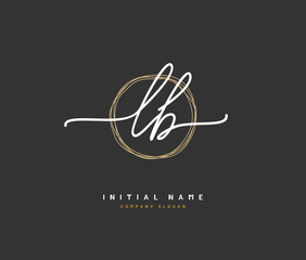 L B LB Beauty vector initial logo, handwriting logo of initial signature, wedding, fashion, jewerly, boutique, floral and botanical with creative template for any company or business.