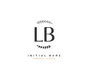 L B LB Beauty vector initial logo, handwriting logo of initial signature, wedding, fashion, jewerly, boutique, floral and botanical with creative template for any company or business.