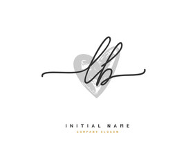L B LB Beauty vector initial logo, handwriting logo of initial signature, wedding, fashion, jewerly, boutique, floral and botanical with creative template for any company or business.