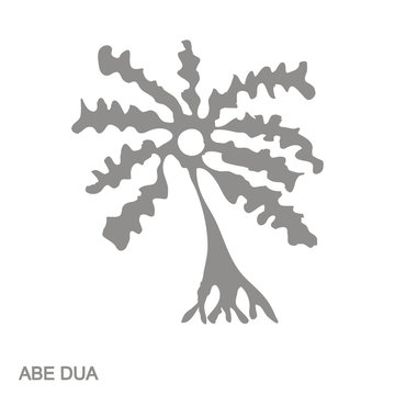 vector monochrome icon with Adinkra symbol Abe Dua