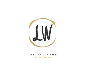 L W LW Beauty vector initial logo, handwriting logo of initial signature, wedding, fashion, jewerly, boutique, floral and botanical with creative template for any company or business.