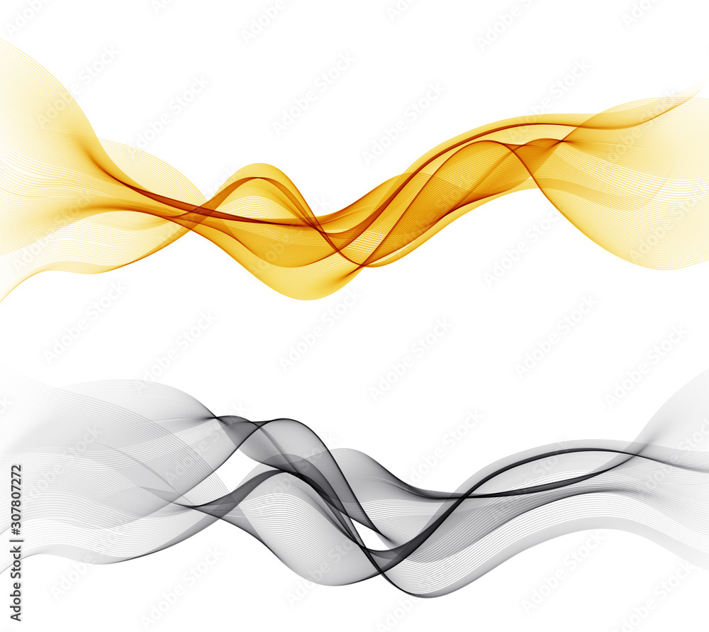 Poster Set of color abstract wave design element