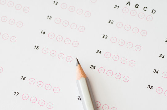 Exam OMR Sheet with pencil