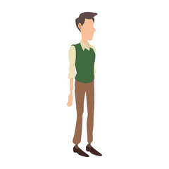 adult man standing icon, colorful design