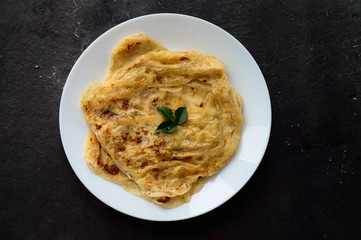 Top View of Popular Malaysian Dish: Roti Canai
