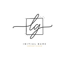 L G LG Beauty vector initial logo, handwriting logo of initial signature, wedding, fashion, jewerly, boutique, floral and botanical with creative template for any company or business.