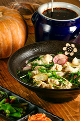 A dish of Asian Wonton soup