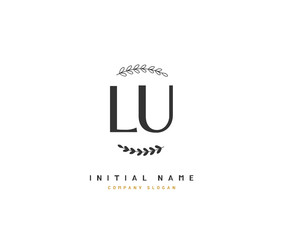 L U LU Beauty vector initial logo, handwriting logo of initial signature, wedding, fashion, jewerly, boutique, floral and botanical with creative template for any company or business.