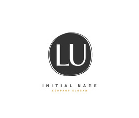 Obraz premium L U LU Beauty vector initial logo, handwriting logo of initial signature, wedding, fashion, jewerly, boutique, floral and botanical with creative template for any company or business.