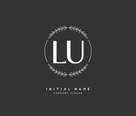 L U LU Beauty vector initial logo, handwriting logo of initial signature, wedding, fashion, jewerly, boutique, floral and botanical with creative template for any company or business.