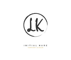 L K LK Beauty vector initial logo, handwriting logo of initial signature, wedding, fashion, jewerly, boutique, floral and botanical with creative template for any company or business.