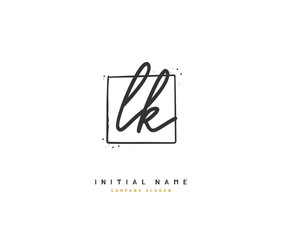 L K LK Beauty vector initial logo, handwriting logo of initial signature, wedding, fashion, jewerly, boutique, floral and botanical with creative template for any company or business.