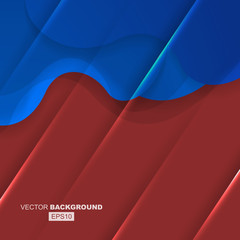 Blue and Red Geometric Modern Fluid Background Composition with Gradients, Shadows and Lights