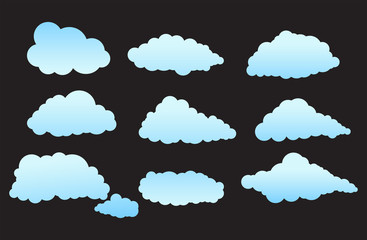 clouds drawing style , cloud shape, vector illustration