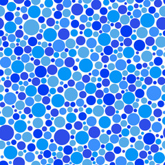 Water bubbles seamless vector pattern. Blue circles polka dot background. Vector