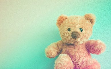 Soft Focus picture Teddy Bear Blue background