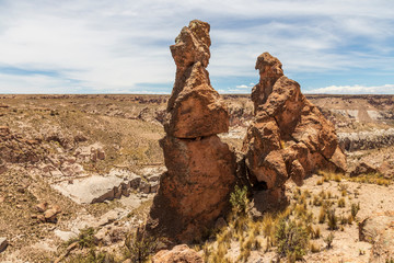 Fototapeta na wymiar Rocks near Sajama National Park in Bolivia