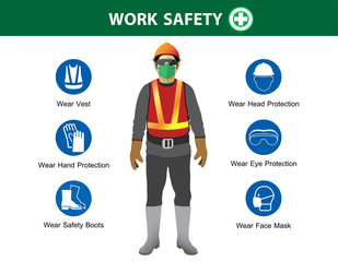 safety equipment, construction concept,Vector illustration