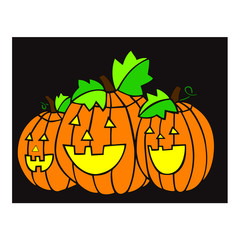 Halloween pumpkin on black background