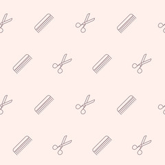 Hair Salon background - Vector seamless pattern of hairdressing and barber shop for graphic design