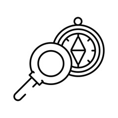 compass guide device with magnifying glass