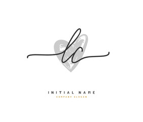 L C LC Beauty vector initial logo, handwriting logo of initial signature, wedding, fashion, jewerly, boutique, floral and botanical with creative template for any company or business.