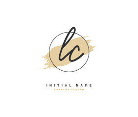 L C LC Beauty vector initial logo, handwriting logo of initial signature, wedding, fashion, jewerly, boutique, floral and botanical with creative template for any company or business.