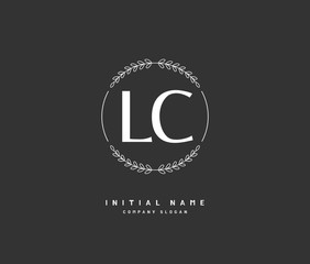 L C LC Beauty vector initial logo, handwriting logo of initial signature, wedding, fashion, jewerly, boutique, floral and botanical with creative template for any company or business.