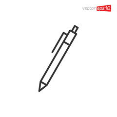 Pen Stationery Icon Design Vector