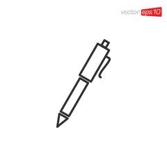 Pen Stationery Icon Design Vector