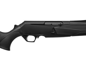 Modern semi-automatic hunting rifle isolated on white background. Weapons for hunting and sports.
