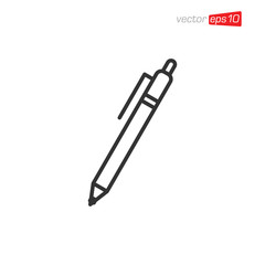 Obraz premium Pen Stationery Icon Design Vector
