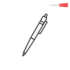 Pen Stationery Icon Design Vector