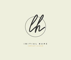 L H LH Beauty vector initial logo, handwriting logo of initial signature, wedding, fashion, jewerly, boutique, floral and botanical with creative template for any company or business.