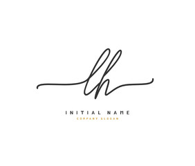 L H LH Beauty vector initial logo, handwriting logo of initial signature, wedding, fashion, jewerly, boutique, floral and botanical with creative template for any company or business.
