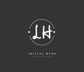 L H LH Beauty vector initial logo, handwriting logo of initial signature, wedding, fashion, jewerly, boutique, floral and botanical with creative template for any company or business.