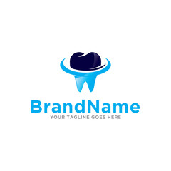 Dental logo icon vector. Simple design on white background.