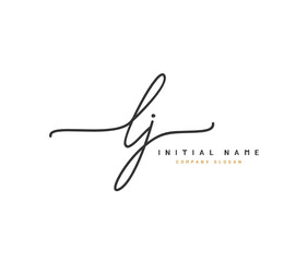 L J LJ Beauty vector initial logo, handwriting logo of initial signature, wedding, fashion, jewerly, boutique, floral and botanical with creative template for any company or business.