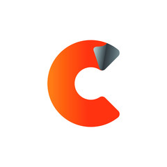 Initial letter C logo. folded letter C logo style.