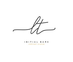 L T LT Beauty vector initial logo, handwriting logo of initial signature, wedding, fashion, jewerly, boutique, floral and botanical with creative template for any company or business.