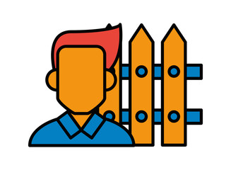 young man with fence avatar character
