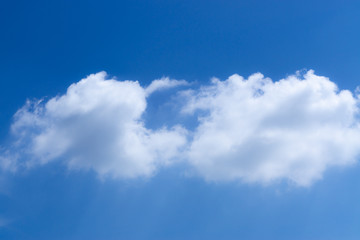 Clear blue sky with white cloud background in the morning. Good weather background.