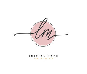 L M LM Beauty vector initial logo, handwriting logo of initial signature, wedding, fashion, jewerly, boutique, floral and botanical with creative template for any company or business.