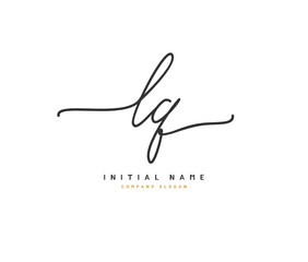 L Q LQ Beauty vector initial logo, handwriting logo of initial signature, wedding, fashion, jewerly, boutique, floral and botanical with creative template for any company or business.